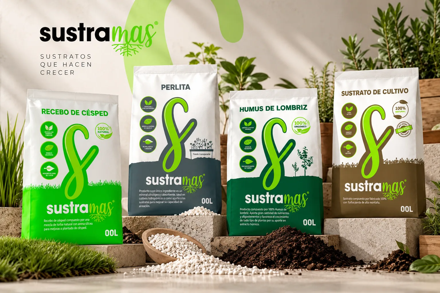 Gama de packaging de sustratos Sustramas